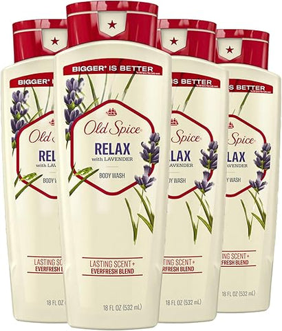 Body Wash Relax com Lavanda, 532 ml (Pack com 4 unidades) - Old Spice