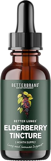 BetterLungs Tintura de Sabugueiro – Suplemento Dietético Natural Sem Açúcar, Não-OGM, Vegetariano para Suporte Imunológico no Inverno (30 Dias) - Betterbrand
