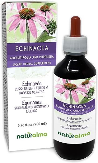 Echinacea – Tintura sem álcool de raiz e erva (Echinacea angustifolia e purpurea) – 200 ml – Extrato líquido em gotas – Vegano - Naturalma