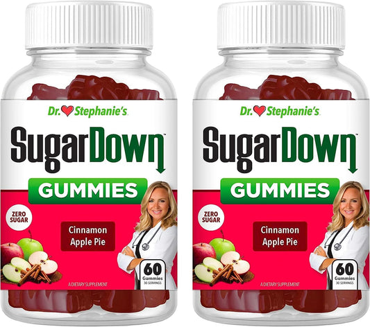 Pharmaganics - Dr. Stephanie’s SugarDown Gummies – 2 Pack – Ceylon: Redutor de Açúcar – 60 Gomas – 100% Natural