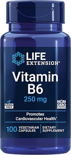 Vitamina B6 250 mg Life Extension – Para Saúde Cardiovascular