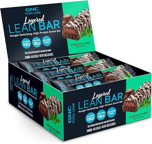 Total Lean Bar Camada Magra – Chocolate Mentolado (9 Barras) | 100% Natural e Delicioso - GNC