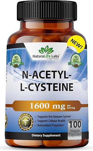 NaturaLife Labs A Higher Standard - NAC 1600 mg para Saúde Pulmonar