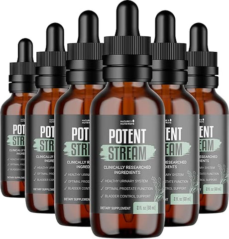 Potent Stream Drops – Fórmula Original, Suplemento Natural para Próstata em Homens, Controle da Bexiga com Saw Palmetto – Reduza as Vezes ao Banheiro, Urinário - Nature’s NutriWave