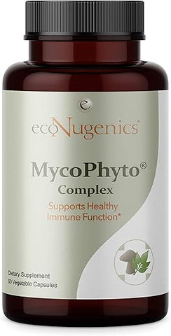 Complexo MycoPhyto – 60 Cápsulas – Suporte ao Sistema Imunológico com Mistura de Cogumelos Reishi, Turkey Tail, Cordyceps, Maitake, Agaricus, Umbellatus – Cardio, Fígado - EcoNugenics
