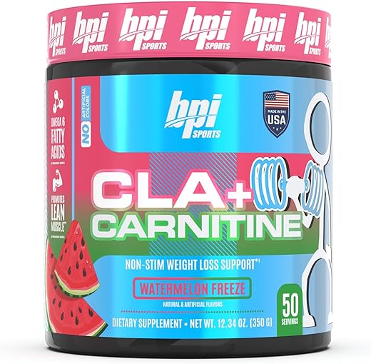 CLA Carnitine – Fórmula de Perda de Peso com Ácido Linoleico Conjugado – Metabolismo, Desempenho, Massa Muscular Magra – Livre de Cafeína – Para Homens – BPI Sports - BPI Sports