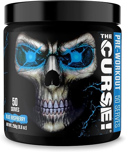 The Curse! Pó Pré-Treino – Blue Raspberry 50 Porções | Pré-Treino: Aumente Força, Energia e Foco para Homens - JNX SPORTS