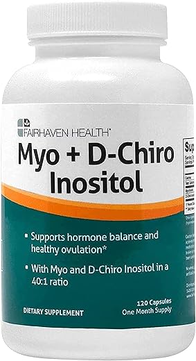 Myo-Inositol e D-Chiro Inositol | Relação 40:1 | Suplemento para Fertilidade Feminina e Equilíbrio Hormonal | Vitamina B8 | Livre de Glúten e Lactose | 40g - Fairhaven Health