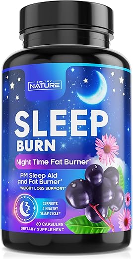 Built by Nature - Queimador de Gordura Noturno – Perda de Peso Rápida Dormindo, Supressor de Apetite, Acelerador de Metabolismo e Suporte ao Sono – Bloqueador de Carboidratos e Redutor de Gordura Abdominal – Café Verde em Grãos