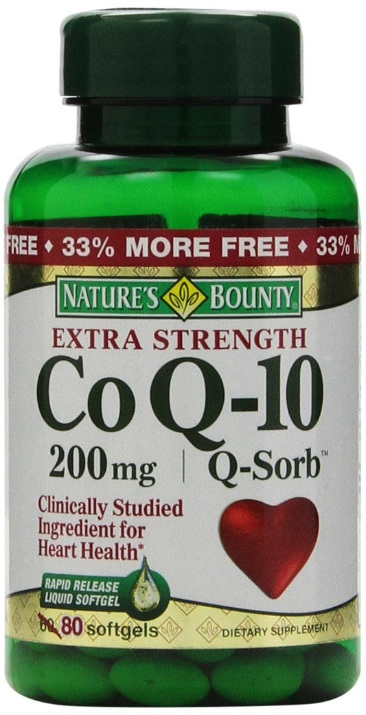 Nature's Bounty - Nature’s Bounty CoQ10 Extra Strength 200mg – 80 Cápsulas | Energia e Saúde do Coração
