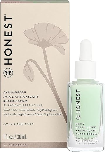 Soro Antioxidante Super Serum Diário Green Juice | Melhora Tom e Textura da Pele | Niacinamida Ácido Hialurônico | Vegano Cruelty Free | 30 ml - Honest Beauty