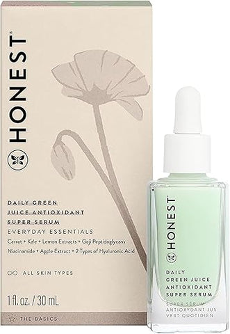 Soro Antioxidante Super Serum Diário Green Juice | Melhora Tom e Textura da Pele | Niacinamida Ácido Hialurônico | Vegano Cruelty Free | 30 ml - Honest Beauty
