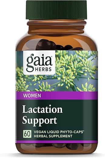 Lactation Support – Suporte à Produção Saudável de Leite em Mães Lactantes* – Feno-grego e Semente de Funcho – 60 Cápsulas Líquidas Veganas Fitoterápicas (20 Dias de Suprimento) - Gaia Herbs
