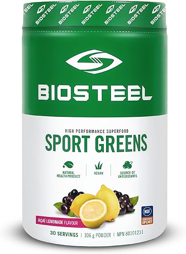 Greens Sport Superfood Açaí Limonada, 306g – Energia Natural para Atletas - BIOSTEEL