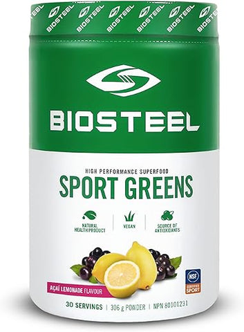 Greens Sport Superfood Açaí Limonada, 306g – Energia Natural para Atletas - BIOSTEEL