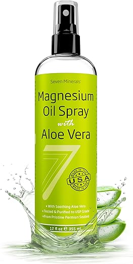 Spray de Magnésio com Aloe Vera – Menos Coceira – Use como Desodorante em Spray de Magnésio – Fabricado nos EUA – Tenha Cabelos Saudáveis - Seven Minerals