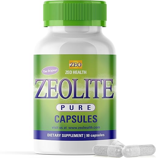 Zeo Health - Zeolite Pure Capsules | Detox de Zeolite, Extra Forte | Limpeza Completa do Corpo para Mulheres, Homens | Pó de Clinoptilolita Orgânica Ativada, Grau Alimentício 94%%, 90 Cápsulas (81g), 6