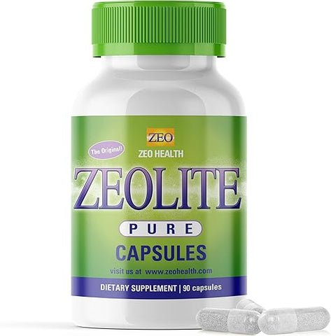 Zeo Health - Zeolite Pure Capsules | Detox de Zeolite, Extra Forte | Limpeza Completa do Corpo para Mulheres, Homens | Pó de Clinoptilolita Orgânica Ativada, Grau Alimentício 94%%, 90 Cápsulas (81g), 6