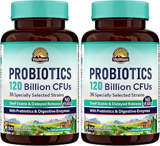 Probióticos 120 Bilhões UFCs | 36 Cepas, com Prebióticos – Saúde Digestiva e Imunidade Reforçada - VITALITOWN