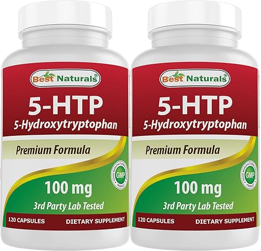 Best Naturals - Melhor Naturals 2 Pacotes 5-HTP (5-hidroxitriptofano) 100 mg 120 Cápsulas – Marca de Produto