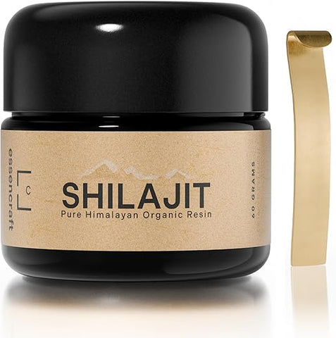 Essencraft - Shilajit Orgânico Puro do Himalaia – 500mg Potência Máxima, 85 Minerais Traços, Humic