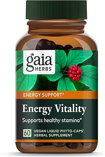 Energy Vitality – Suplemento Energético para Manter Níveis Saudáveis de Energia e Estresse – com Ginkgo, Ginseng, Chá Verde e Urtiga* – 60ml Líquido Vegano - Gaia Herbs
