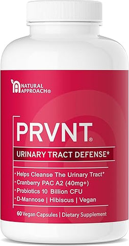 PRVNT - 40mg PAC + D-Manose e Probióticos | Suplemento de Cranberry Mais Poderoso para a Saúde do Trato Urinário | Cápsulas de Cranberry para Mulheres