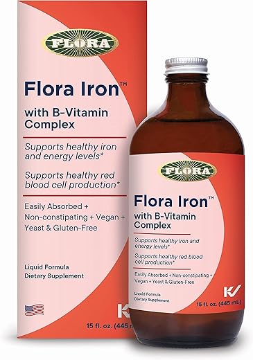 Iron com Complexo de Vitaminas B – Mantém Níveis Saudáveis de Ferro – Não Causa Constipação, Altamente Absorvível – Vitamina-B - Flora