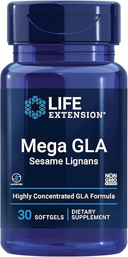 Mega GLA Sesame Lignans – Ácido Gama-Linolênico do Óleo de Borragem – Saúde Integral do Corpo - Life Extension