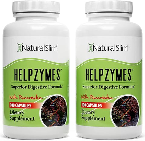 Helpzymes Enzimas Digestivas para Digestão, Alívio de Inchaço e Gases – 60 cápsulas - NaturalSlim