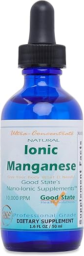 Manganês Iônico Natural | Concentrado Líquido | Tecnologia Mineral Nano Tamanho | Suplemento Dietético de Grau Profissional | Frasco de 50 mL - Good State