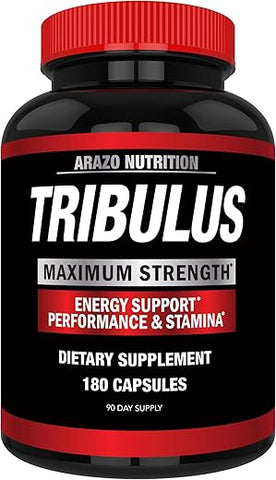 Tribulus Terrestris 1500mg em Pó – 180 Cápsulas – Estimulante de Energia com Bloqueador de Estrogênio - Arazo Nutrition