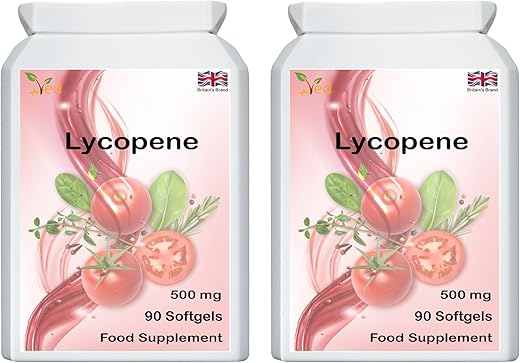 Lycopene 500 mg | 90 softgel, 6 Meses de Fornecimento (Pacote com 2) | Alta Concentração de Licopeno | Saúde e Bem-Estar - Ved
