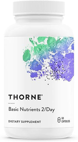 Basic Nutrients 2/Day – Multivitamínico Diário Completo com Bioacessibilidade Ótima – Fórmula de Vitaminas e Minerais – Sem Glúten, Sem Lactose, Sem Soja – 60 Cápsulas – 30 - THORNE