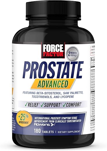 Force Factor - FORCE FACTOR Prostate Advanced – Suplemento para Homens, Reduz Viagens Noturnas ao Banheiro, Bexiga – 60 Cápsulas