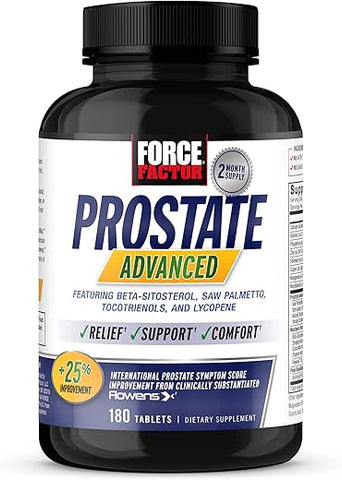 Force Factor - FORCE FACTOR Prostate Advanced – Suplemento para Homens, Reduz Viagens Noturnas ao Banheiro, Bexiga – 60 Cápsulas