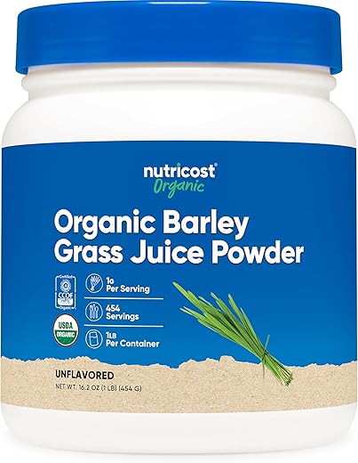 Pó de Suco de Grama de Cevada Orgânica (454g) – Sem Sabor - Nutricost