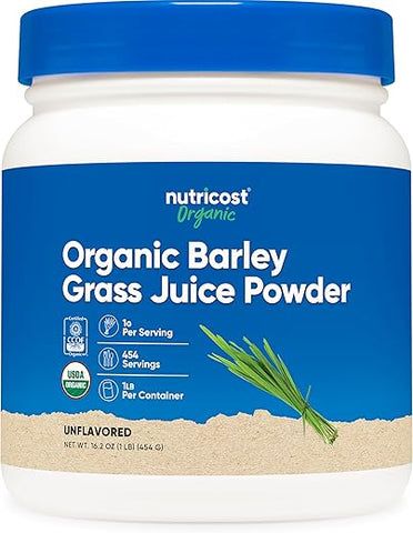 Pó de Suco de Grama de Cevada Orgânica (454g) – Sem Sabor - Nutricost