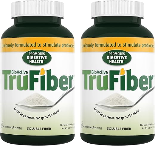 Master Supplements TruFiber – 180g, Pacote com 2 – Fibra Prebiótica para Estimular o Crescimento Probiótico – Suporte à Saúde Digestiva – Vegano, Sem Glúten – 100 Porções no Total