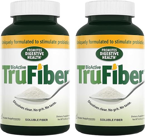 Master Supplements TruFiber – 180g, Pacote com 2 – Fibra Prebiótica para Estimular o Crescimento Probiótico – Suporte à Saúde Digestiva – Vegano, Sem Glúten – 100 Porções no Total