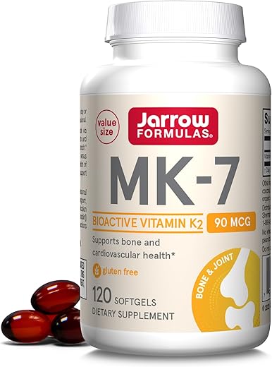 MK-7 90 mcg – Vitamina K2 Bioativa – 120 Porções (Softgels) – Para os Ossos - Jarrow Formulas