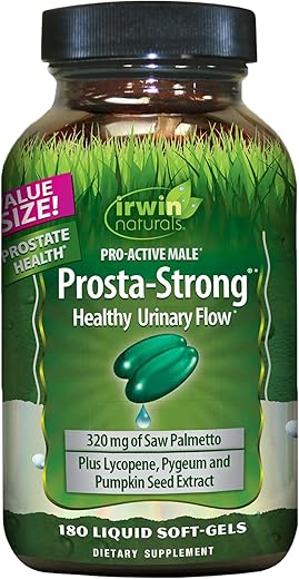 Prosta-Strong – Suporte à Saúde da Próstata com Saw Palmetto, Licopeno, Semente de Abóbora | 60 cápsulas - Irwin Naturals