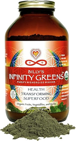 Infinity Greens - Pó Superfood | Suco Verde à Base de Alga Azul Verde com 28 Superfoods Orgânicos | Sem Preenchedores ou Gramíneas | Energia