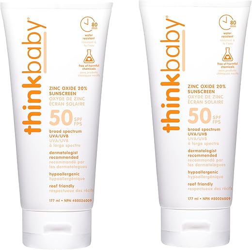 Protetor Solar Thinkbaby SPF 50 – Tamanho Família 177ml (2-Pack)