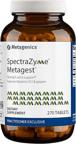 SpectraZyme Metagest – Suporte para a Saúde do Estômago | 60 cápsulas | Fórmula Avançada | Digestão Saudável - Metagenics