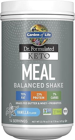 Dr. Formulated Shake em Pó Cetogênico com Manteiga de Vaca Verdadeiramente Alimentada com Grama – 500g - Garden of Life