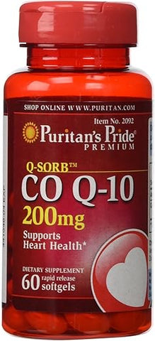 Puritan's Pride - Puritan’s Pride Q-Sorb Co Q-10 200 mg – 60 Cápsulas Softgels de Liberação Rápida (2) – Compre Agora!