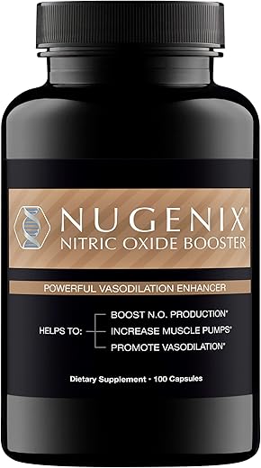 Suplemento Booster de Óxido Nítrico – Fluxo de Óxido Nítrico, L-Arginina, L-Citrulina, Extrato de Casca de Pinheiro – Vasodilatador – 100 Cápsulas - Nugenix