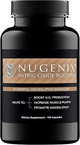 Suplemento Booster de Óxido Nítrico – Fluxo de Óxido Nítrico, L-Arginina, L-Citrulina, Extrato de Casca de Pinheiro – Vasodilatador – 100 Cápsulas - Nugenix