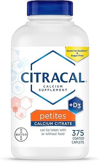 CITRACAL - Citracal Petites: Cálcio Citrato 400 mg, Alta Absorção e Solubilidade com Vitamina D3 12,5 mcg (500 UI), Suporte para Saúde Óssea a partir dos 12 anos, Menor e Mais Fácil de Engolir